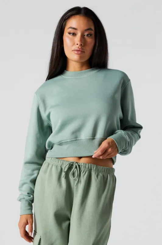 Soft Fleece Cropped Sweatshirt sold by Charlotte Russe