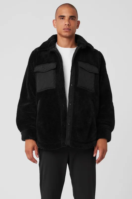 Sherpa Edge Shacket - Black sold by Alo Yoga