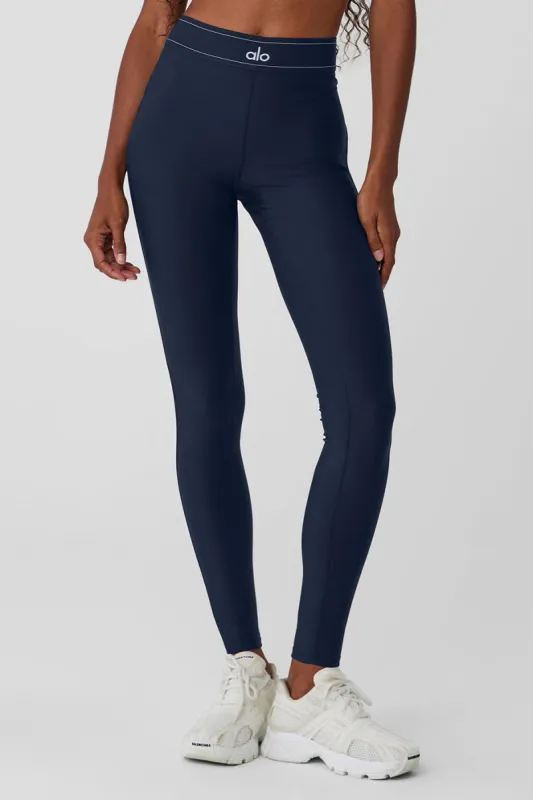 Airlift High-Waist Suit Up Legging - Navy/Navy sold by Alo Yoga