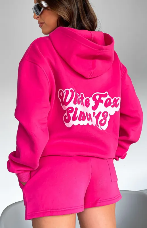 Since '13 Oversized Hoodie Hot Pink sold by White Fox Boutique