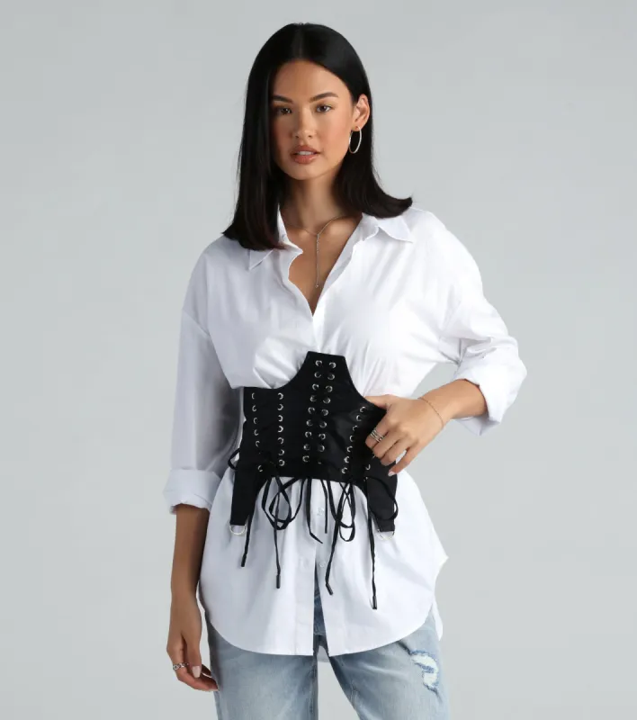 Laced Up In Chic Style Corset Belt sold by Windsor