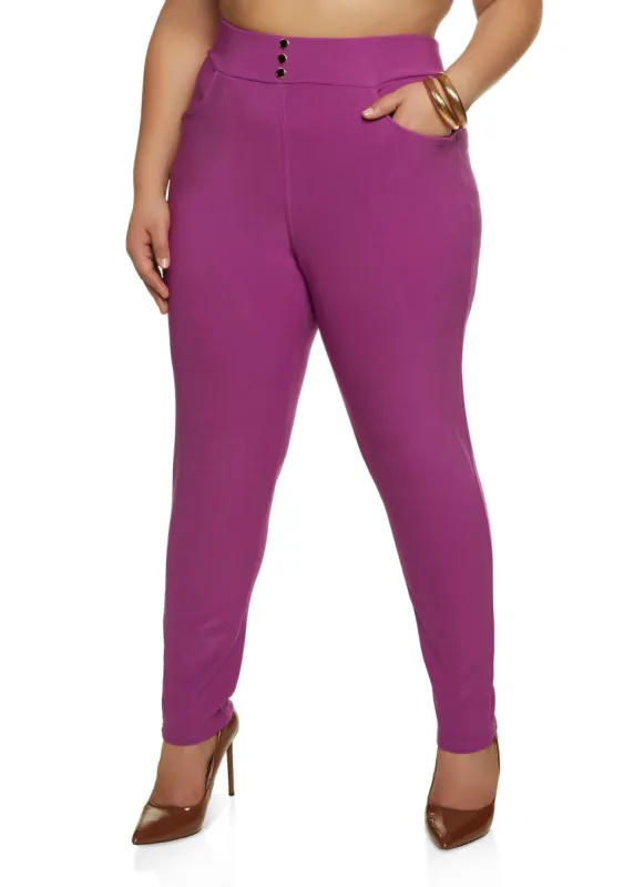 Plus Size Scuba Pull On Skinny Pants sold by Rainbow