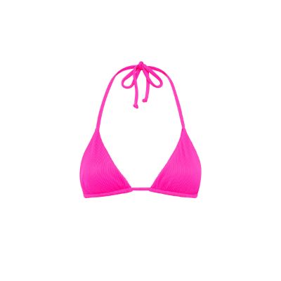 Slide Triangle Bikini Top - Flamingo Pink Ribbed sold by Kulani Kinis