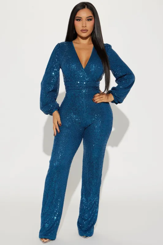 Spice It Up Sequin Jumpsuit - Teal | Parallel