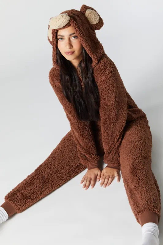 Teddy Bear Sherpa Onesie sold by Urban Planet