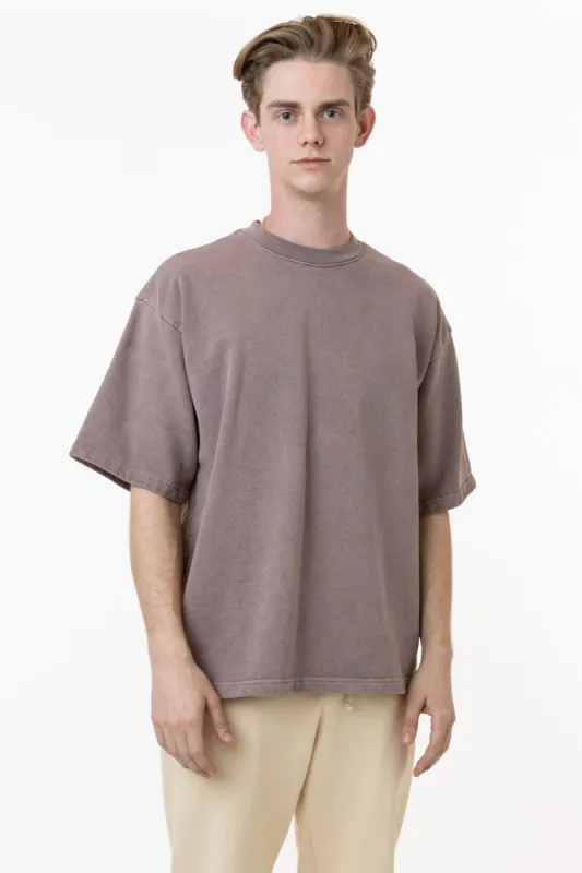 【ANGLAN】Pigment Ventilation Half Tee HF14GD - Pigment Dye Heavy Fleece Tee | Parallel