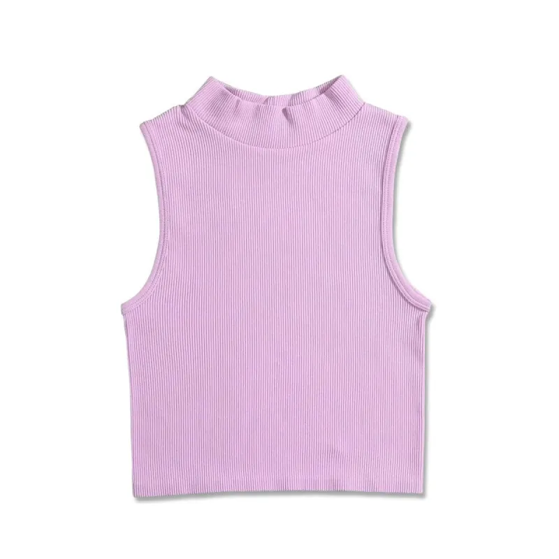Knit Ribbed Crop Tank Top - Pink sold by Flex Living