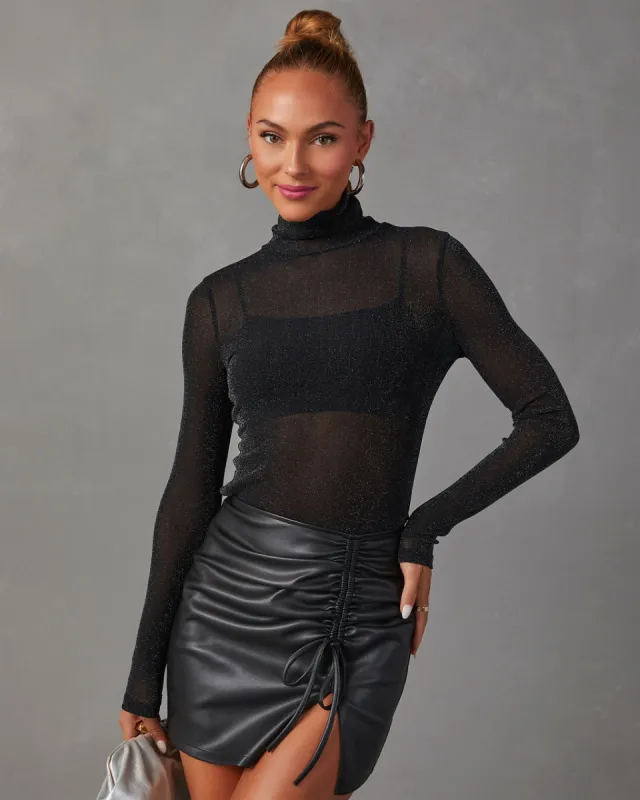 Nightfall Mock Neck Long Sleeve Top sold by Vici