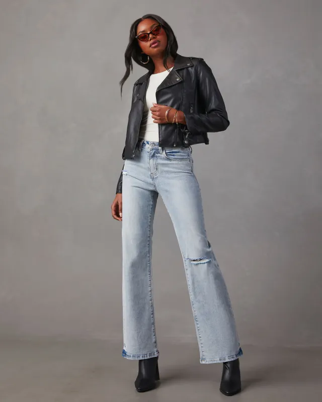 Crystal Super Stretch Distressed Relaxed Denim sold by Vici