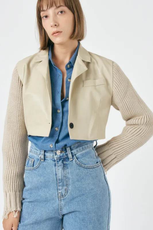 Ameli Pleather Cropped Jacket sold by storets