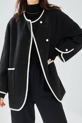 Black Faux Fur Open Front Oversized Women Coat sold by Zapaka