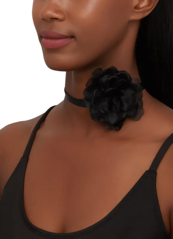 Organza Floral Ribbon Choker sold by Rainbow