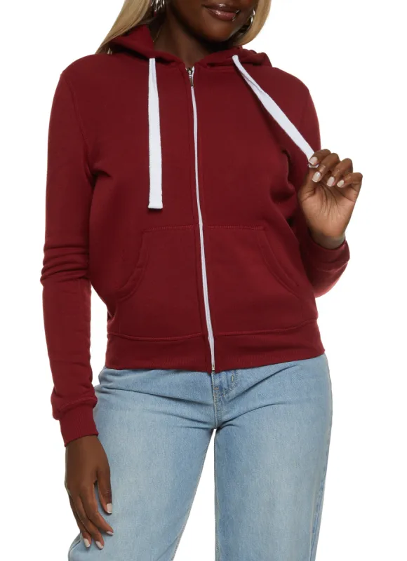 Solid Zip Front Hoodie sold by Rainbow