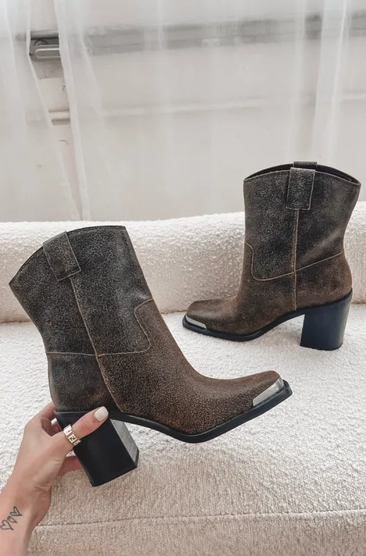 DOLVE VITA Falon Distressed Leather Moto Boots sold by Amazing Lace