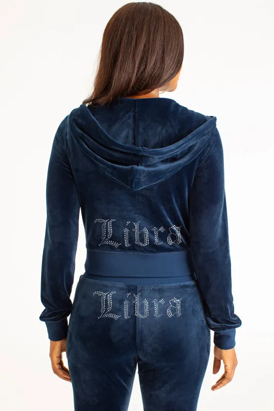 Libra Customizable Big Bling Velour Hoodie sold by Juicy Couture
