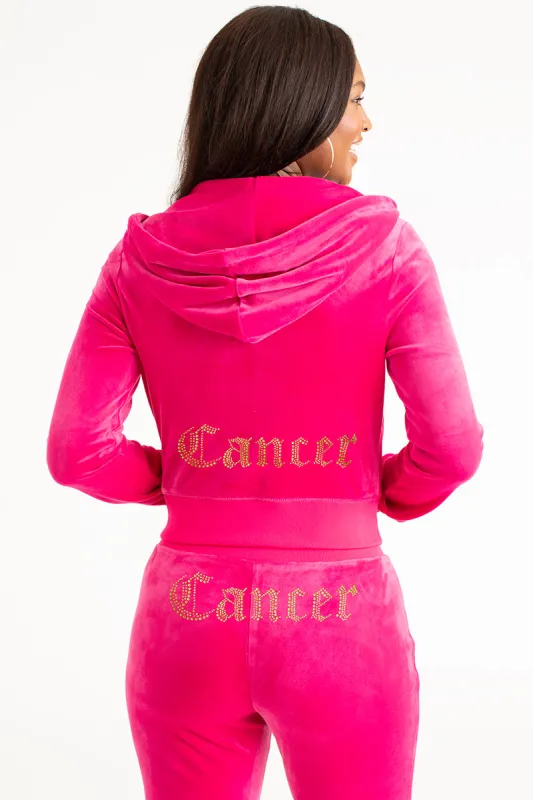 Cancer Customizable Big Bling Velour Hoodie sold by Juicy Couture