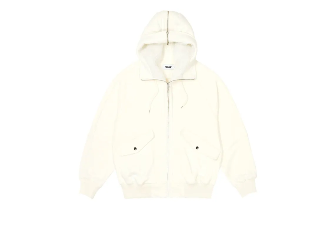 SPLIT HOOD BOMBER SWEAT WHITE sold by PALACE