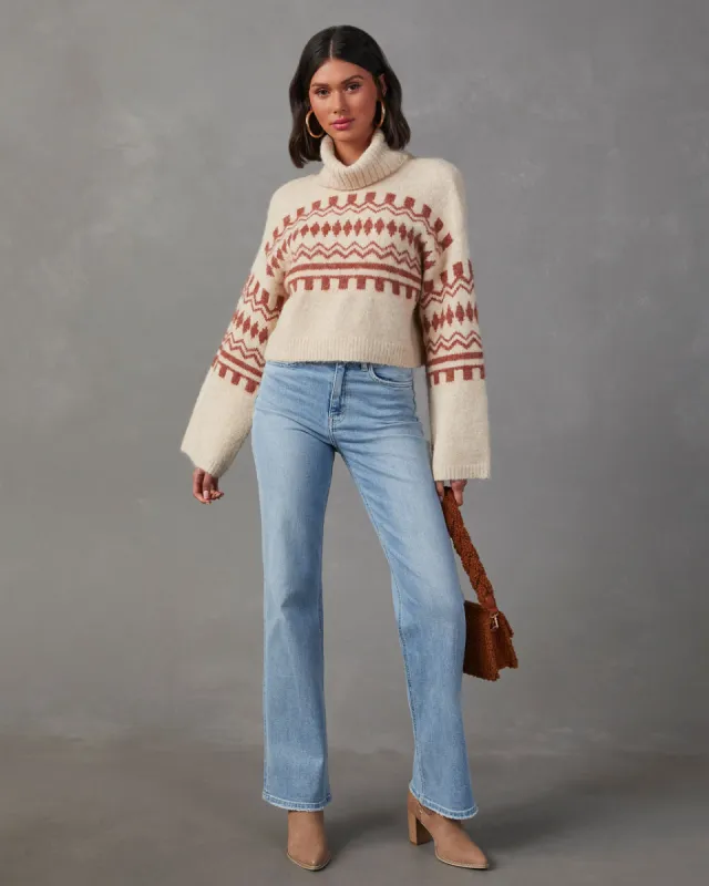 Fall Harvest Printed Turtleneck Sweater sold by Vici