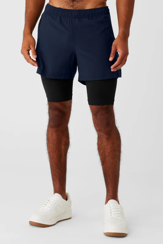5" Revival 2-in-1 Short - Navy/Black sold by Alo Yoga