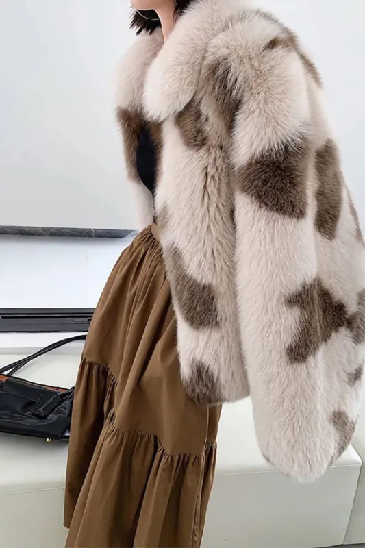 Khaki Shawl Lapel Midi Faux Fur Shearling Coat sold by Zapaka