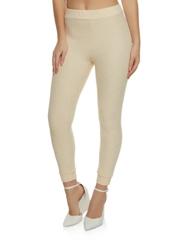 Ribbed Knit High Waist Leggings sold by Rainbow