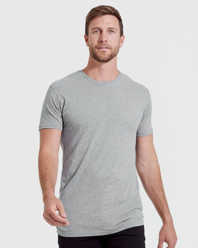 Heather Gray Tall Straight Hem Crew Neck T-Shirt sold by True Classic