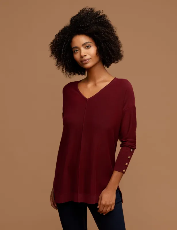 V Neck Long Sleeve With Buttons sold by Anne Klein