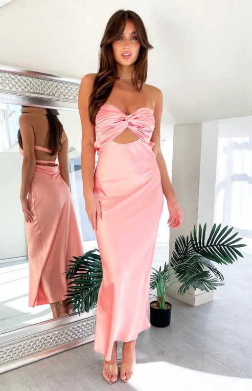 Luca Pink Maxi Dress sold by Beginning Boutique