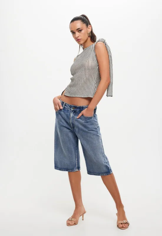TRANQUIL TOP  - WHITE STRIPE sold by Lioness