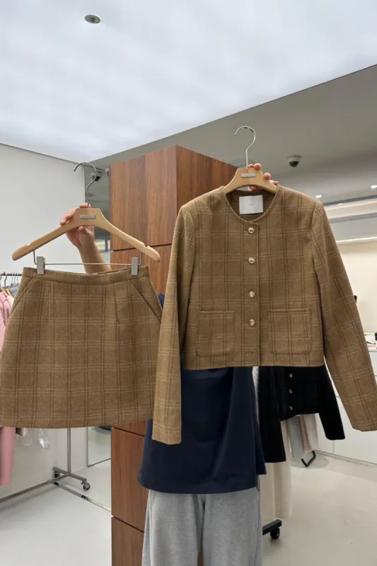 Plaid Suit Blazer & Skirt Set by Mer (2 Colors)  *Sold Separately sold by Goodnight Macaroon