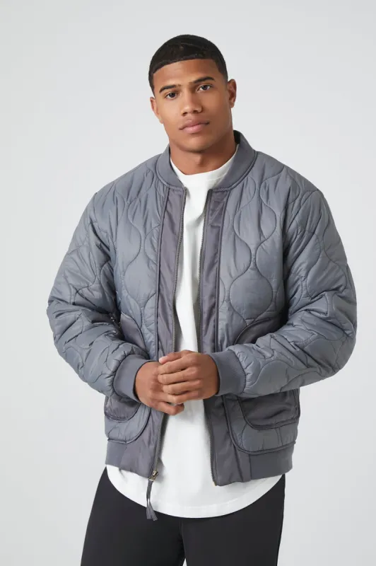 Quilted Bomber Jacket sold by Urban Planet