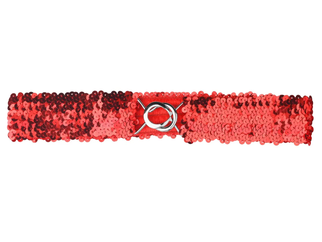 Womens Stretchy Skinny Waist Belts Shinny Sequins Decor Elastic Belts for Dresses sold by Allegra K
