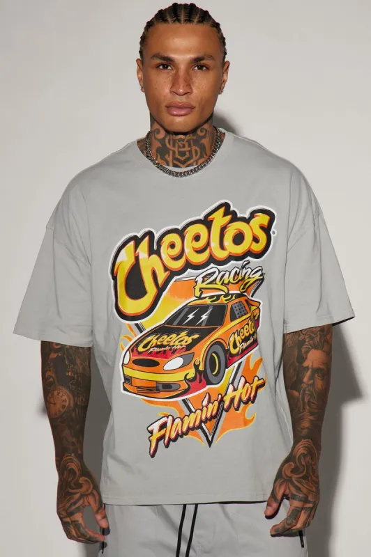 Cheetos Flamin' Hot Racing Oversized Short Sleeve Tee - Grey sold by Fashion Nova