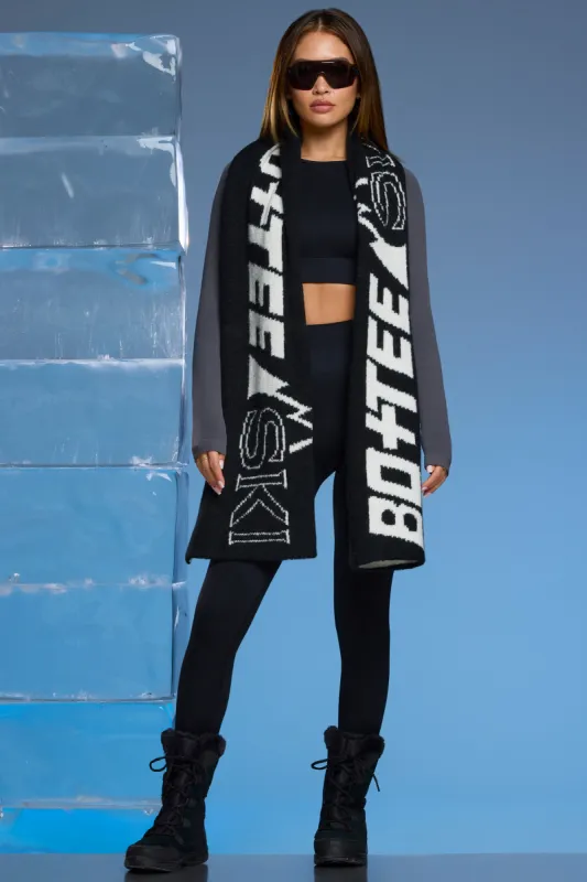 Oversized Chunky Knit Scarf in Black sold by Oh Polly