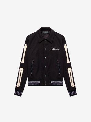 ジャケット・アウター AMIRI BONES Teddy Jacket AMIRI AMIRI Bones Teddy Jacket - Black | Parallel