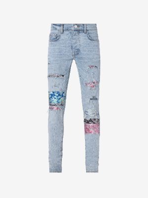 PAJAMA ART PATCH JEAN - LIGHT VINTAGE sold by AMIRI