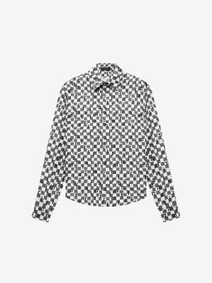 AMIRI CHECKERED SILK SHIRT - BLACK / WHITE sold by AMIRI