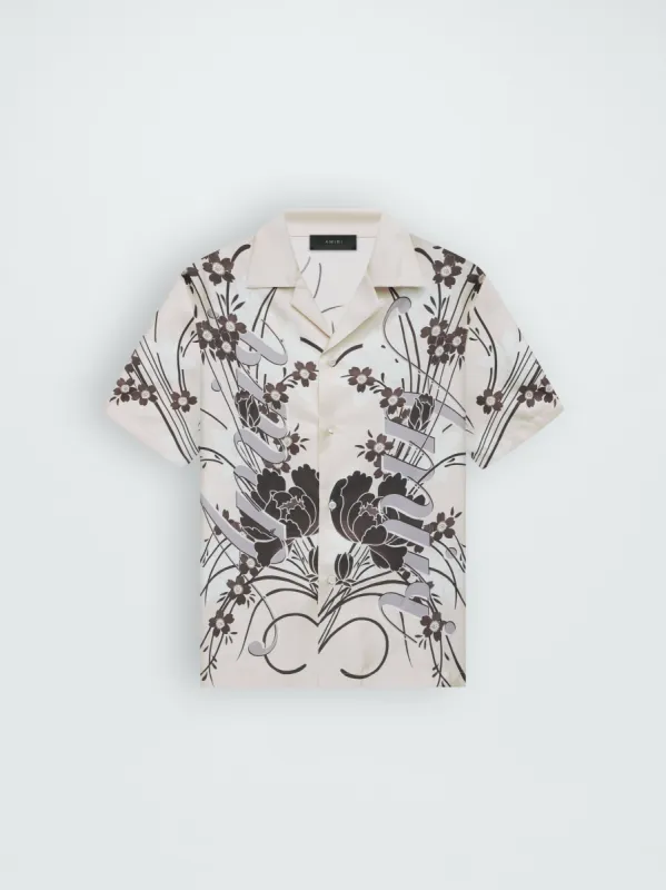 AMIRI FLORAL BOWLING SHIRT - ALABASTER sold by AMIRI