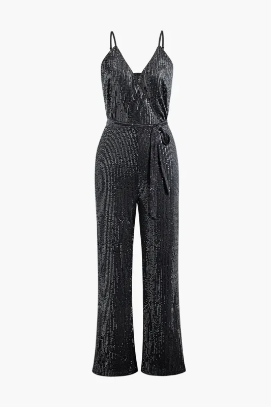 Sequin V-neck Slip Jumpsuit sold by Micas