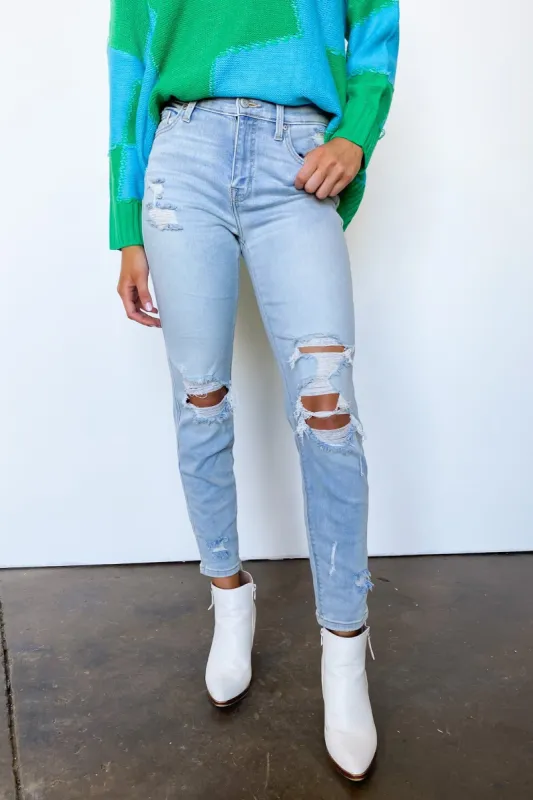 Looking Good Distressed Boyfriend Jeans - FINAL SALE sold by Madison + Mallory