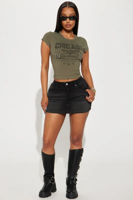 The OG Denim Micro Mini Skirt - Black Wash sold by Fashion Nova