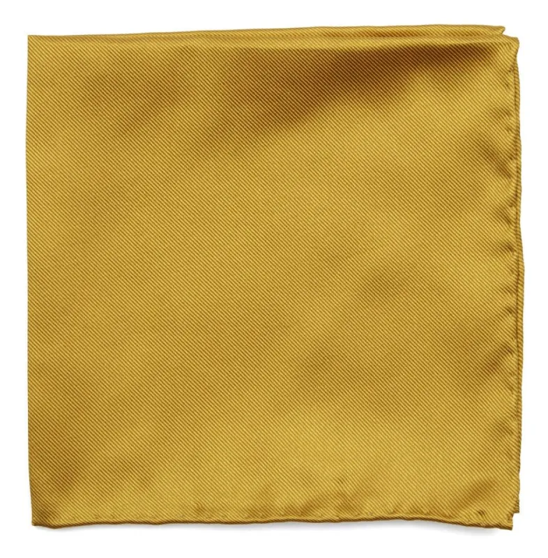 Solid Twill Gold Pocket Square sold by The Tie Bar