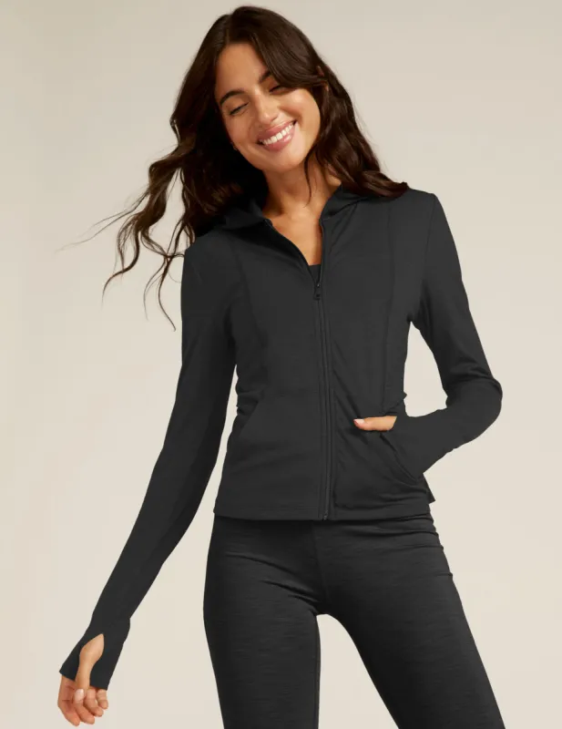 Heather Rib Morning Jog Hoodie sold by Beyond Yoga