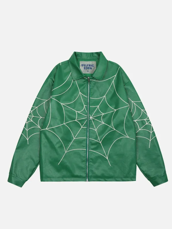 Aelfric Eden Spider Web Faux Leather Jacket sold by Aelfric Eden