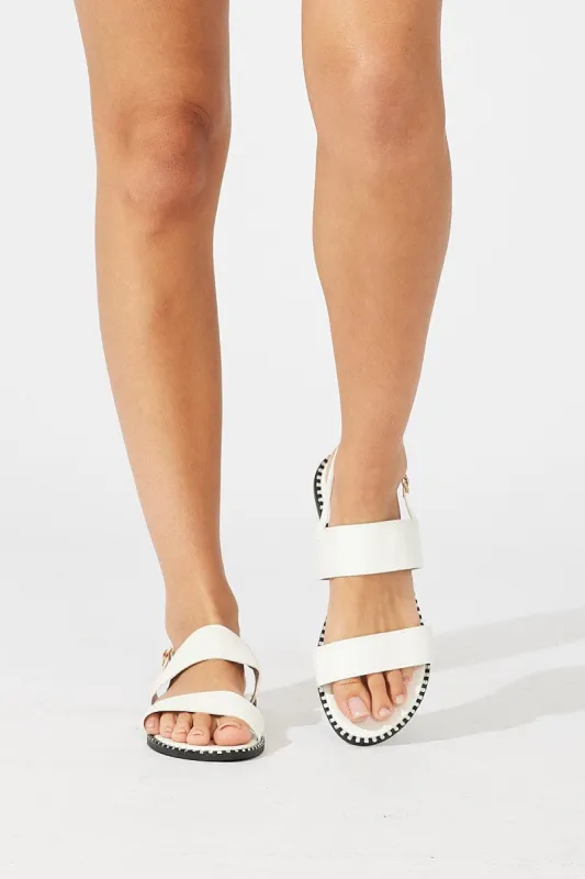 White Strap Flat Sandals sold by Ally Fashion