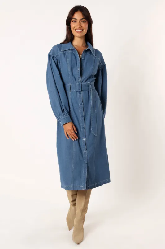 Kocoa Long Sleeve Midi Dress - Denim sold by Petal & Pup