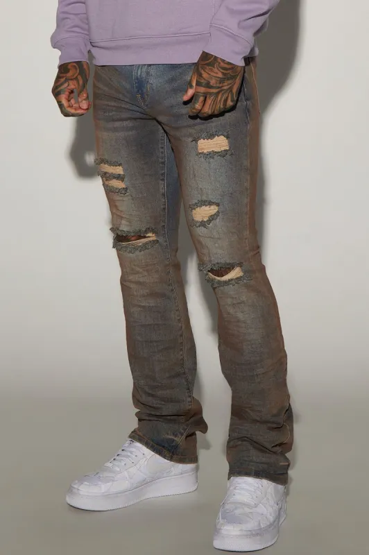 Far West Stacked Skinny Flare Jeans - Medium Wash sold by Fashion Nova