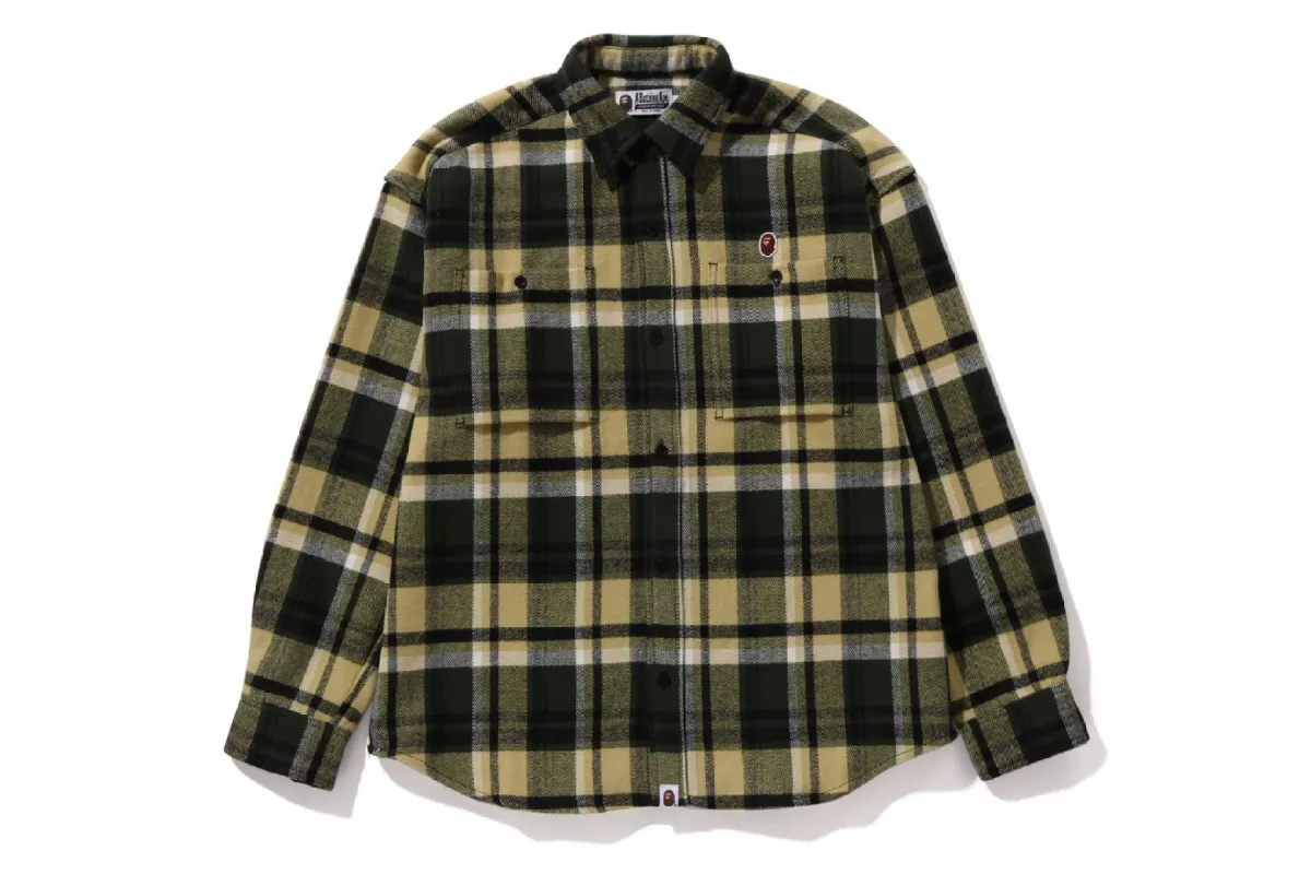 BAPE チェック柄フランネルシャツ BAPE® CHECK FLANNEL SHIRT | bape.com