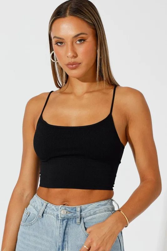 Black Bralette Round Neck Seamless sold by Ally Fashion