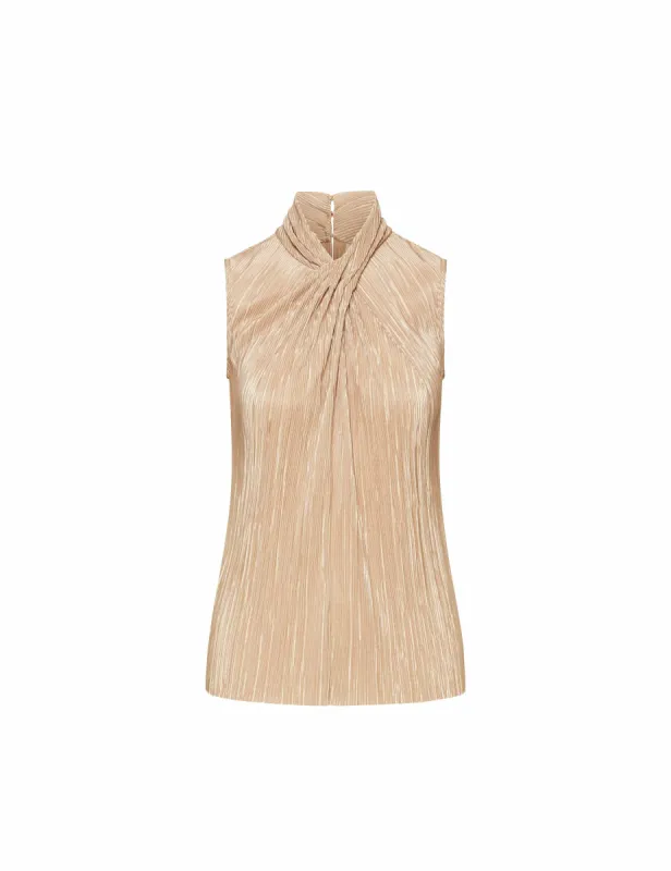 Charmeuse Sleeveless Twist Neck Top- Sale sold by Anne Klein